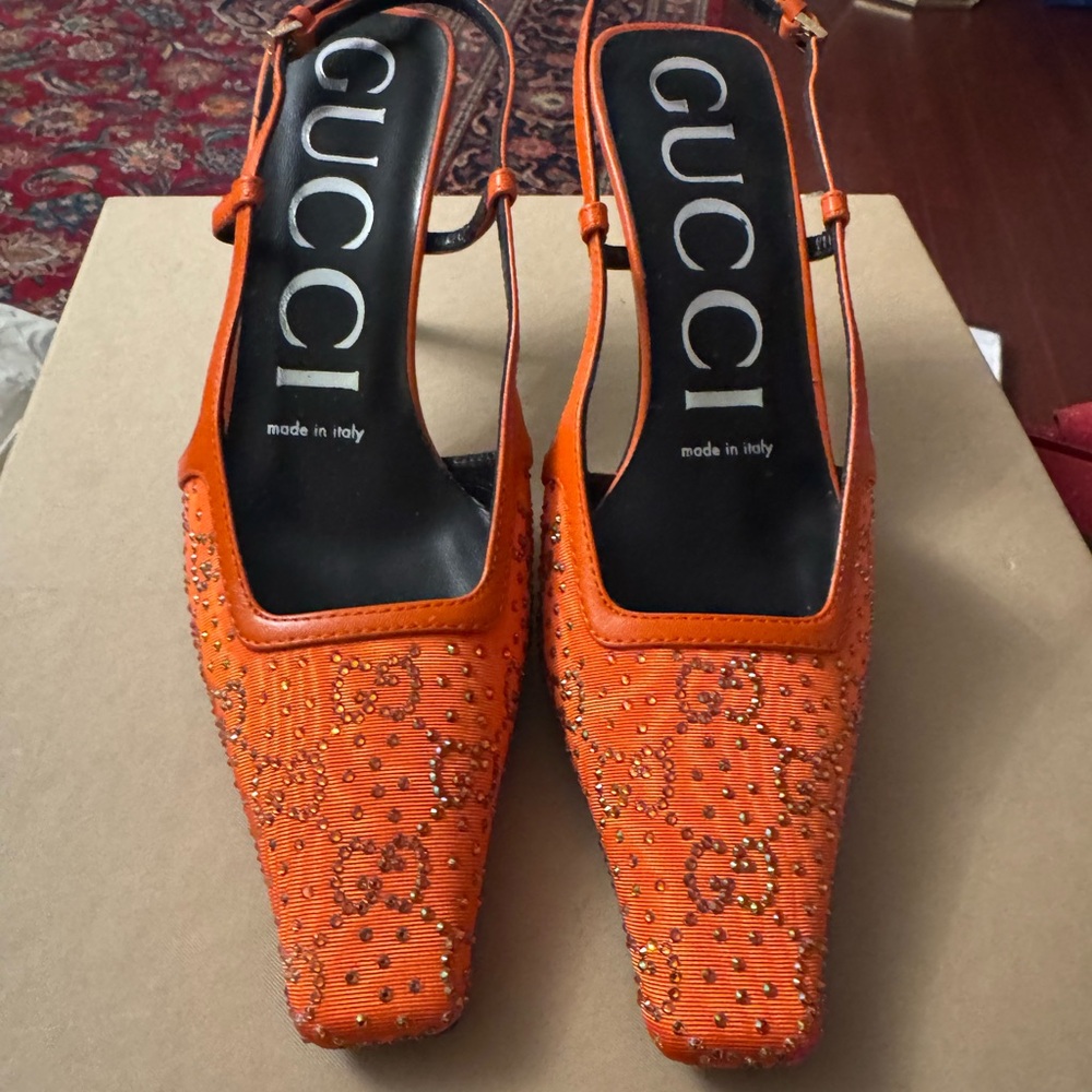 Gucci Women's Orange Slingback Shoes